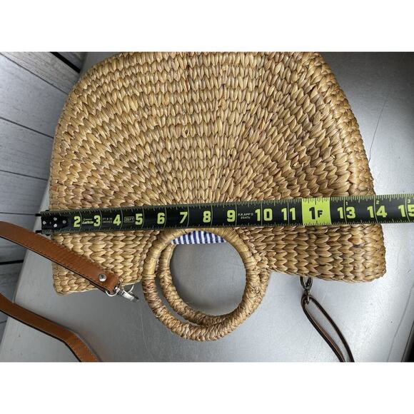 Sea & Grass Woven Straw Top Handle Bag Beach Boho With Strap - Picture 7 of 7